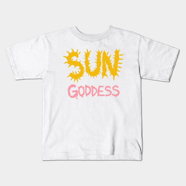 Sun Goddess Kids T-Shirt by notsniwart